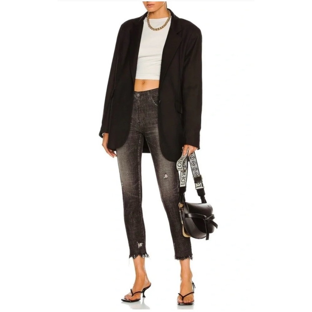 Moussy Vintage Black Diana Distressed Skinny Jeans Japanese Denim Sz 25